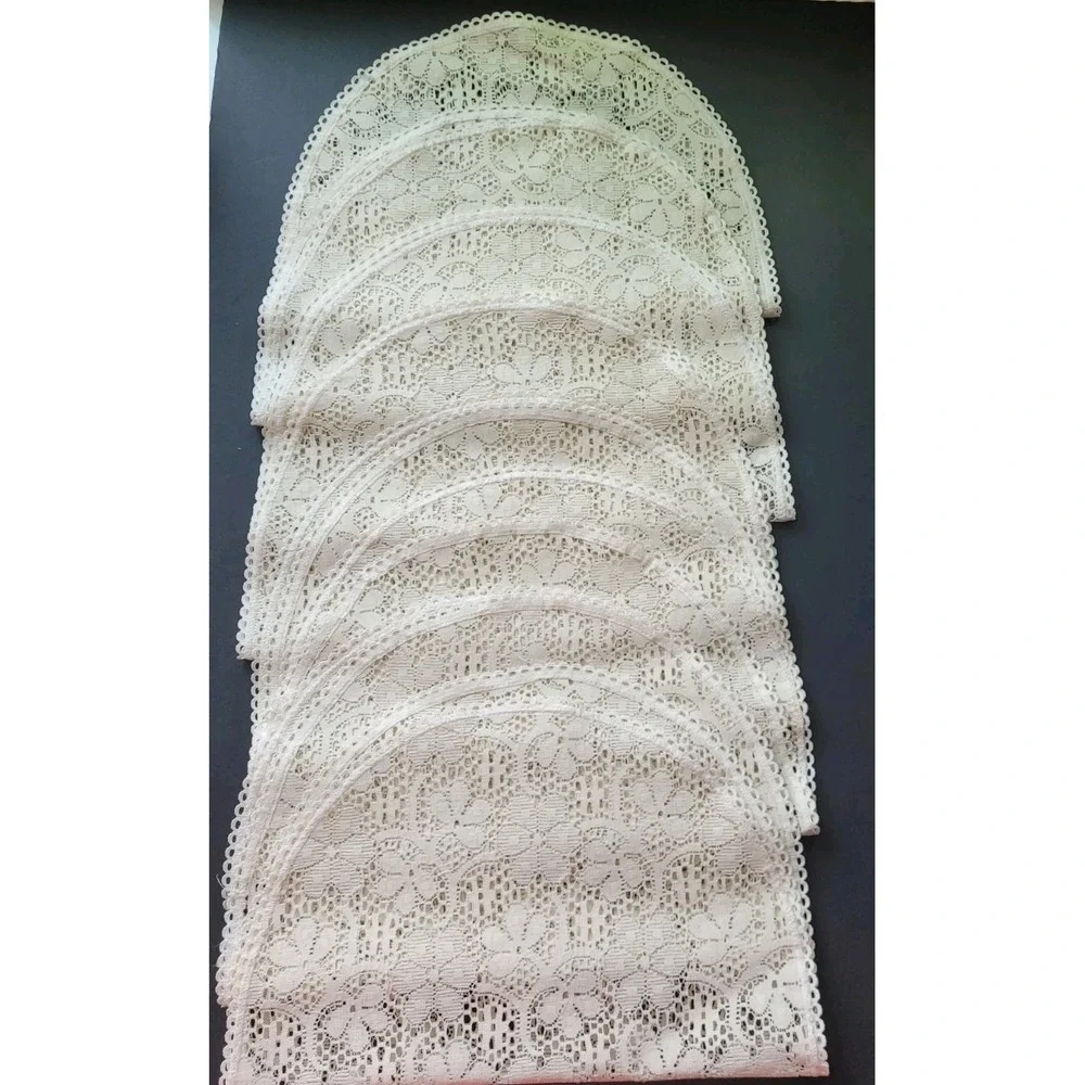 Vintage Lace Cream Ivory Ecru Beige Placemats Lot (8) 18X13.5